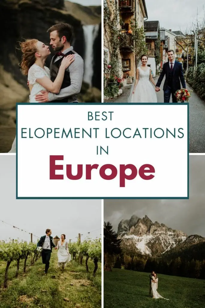 blog post graphic for the best places to elope in Europe
