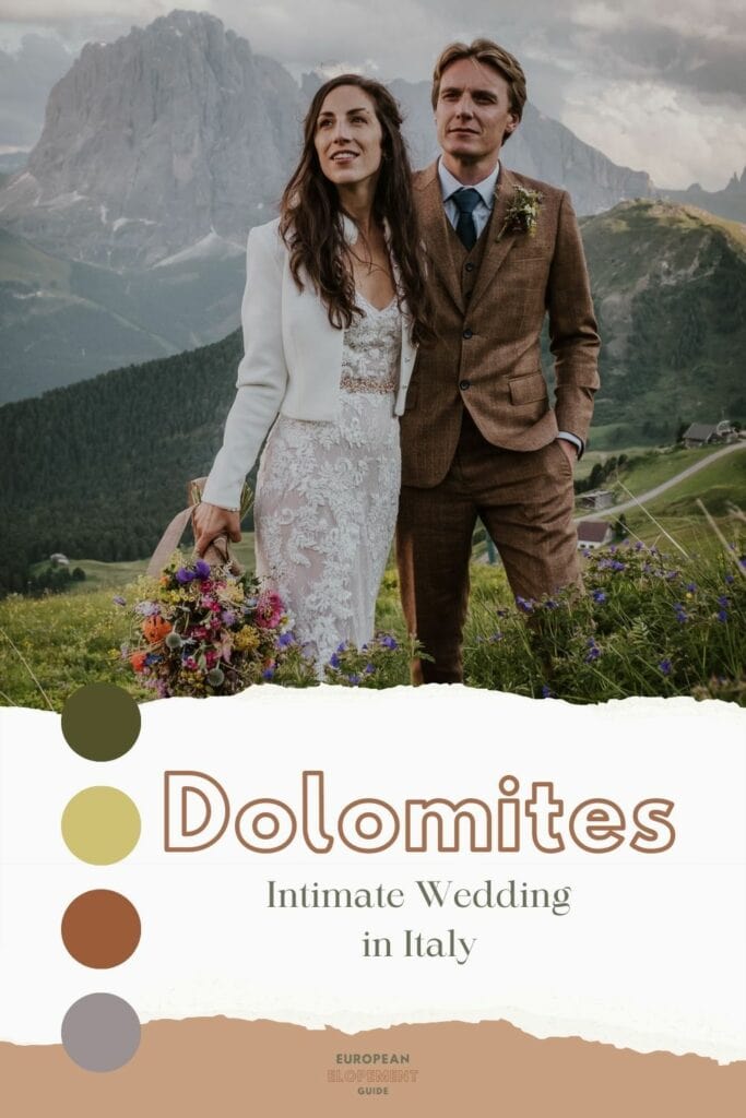 A wedding with wildflowers on Seceda in the Dolomites