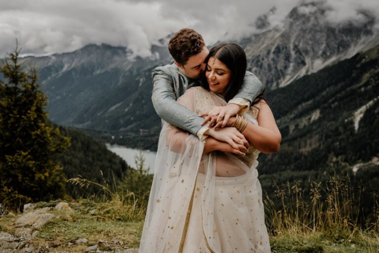Vibrant Indian Meets Western Elopement in the Dolomites With a Secret Austrian Lake Escape