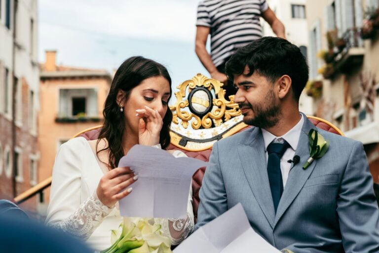 Elopement on A Gondola In Venice, Italy