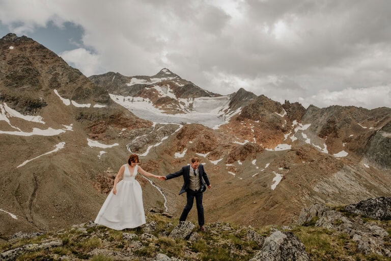 A Hiking Elopement Among Glaciers in Austria
