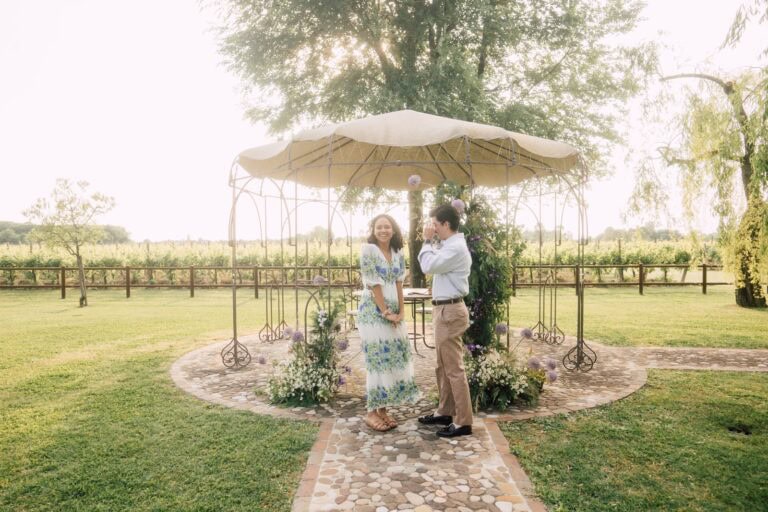 Wedding Proposal at A Winery in Treviso, Italy